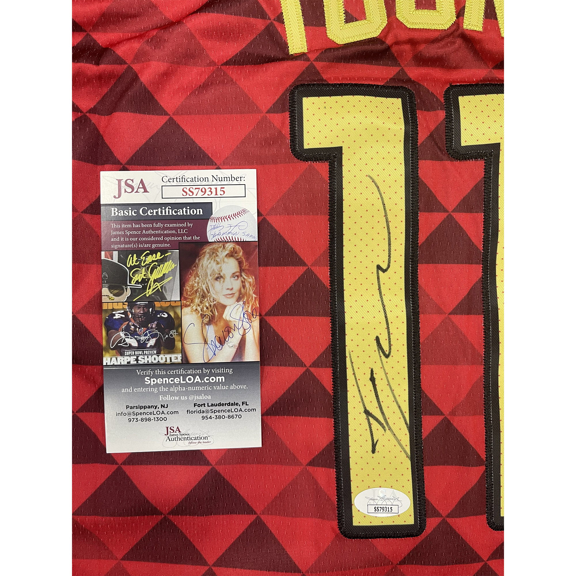 Trae Young Autographed Atlanta True 2 ATL Red Swingman Basketball Jersey - BAS