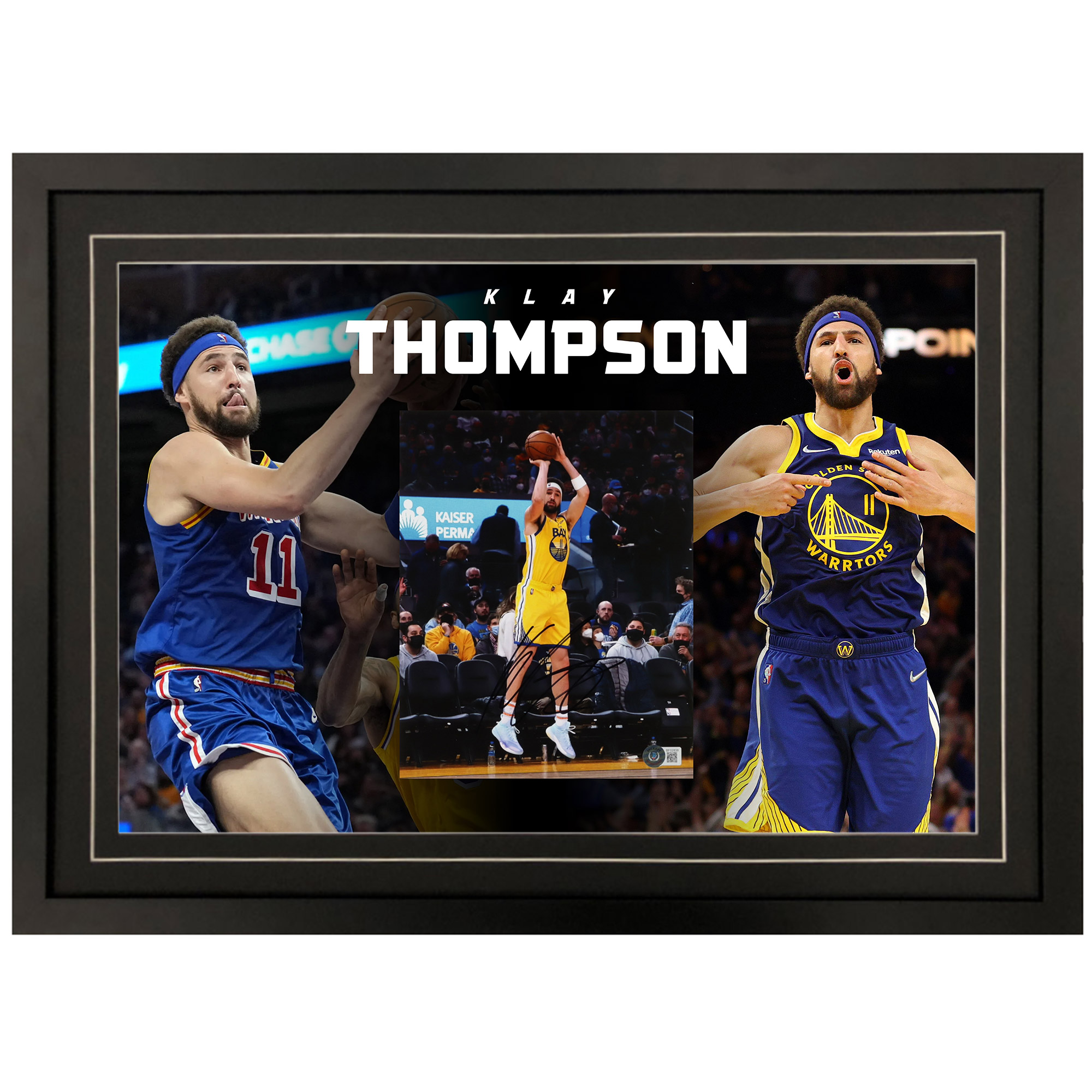 Basketball – Klay Thompson Signed & Framed Golden State Warrior...