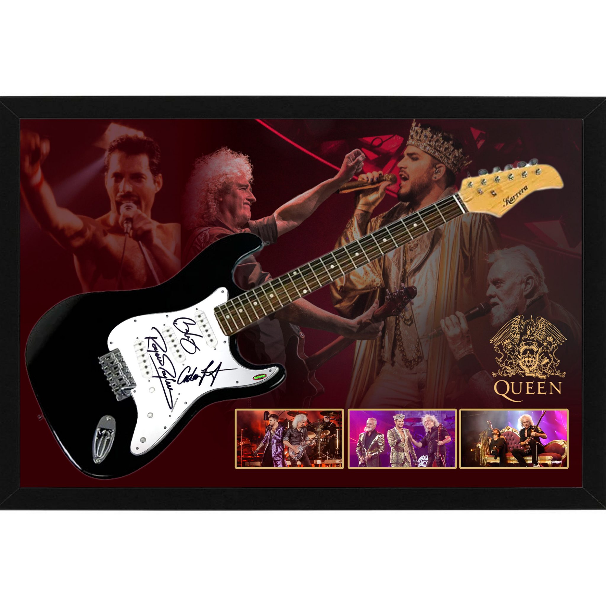 Music Queen Hand Signed & Framed Full size Guitar with Custom