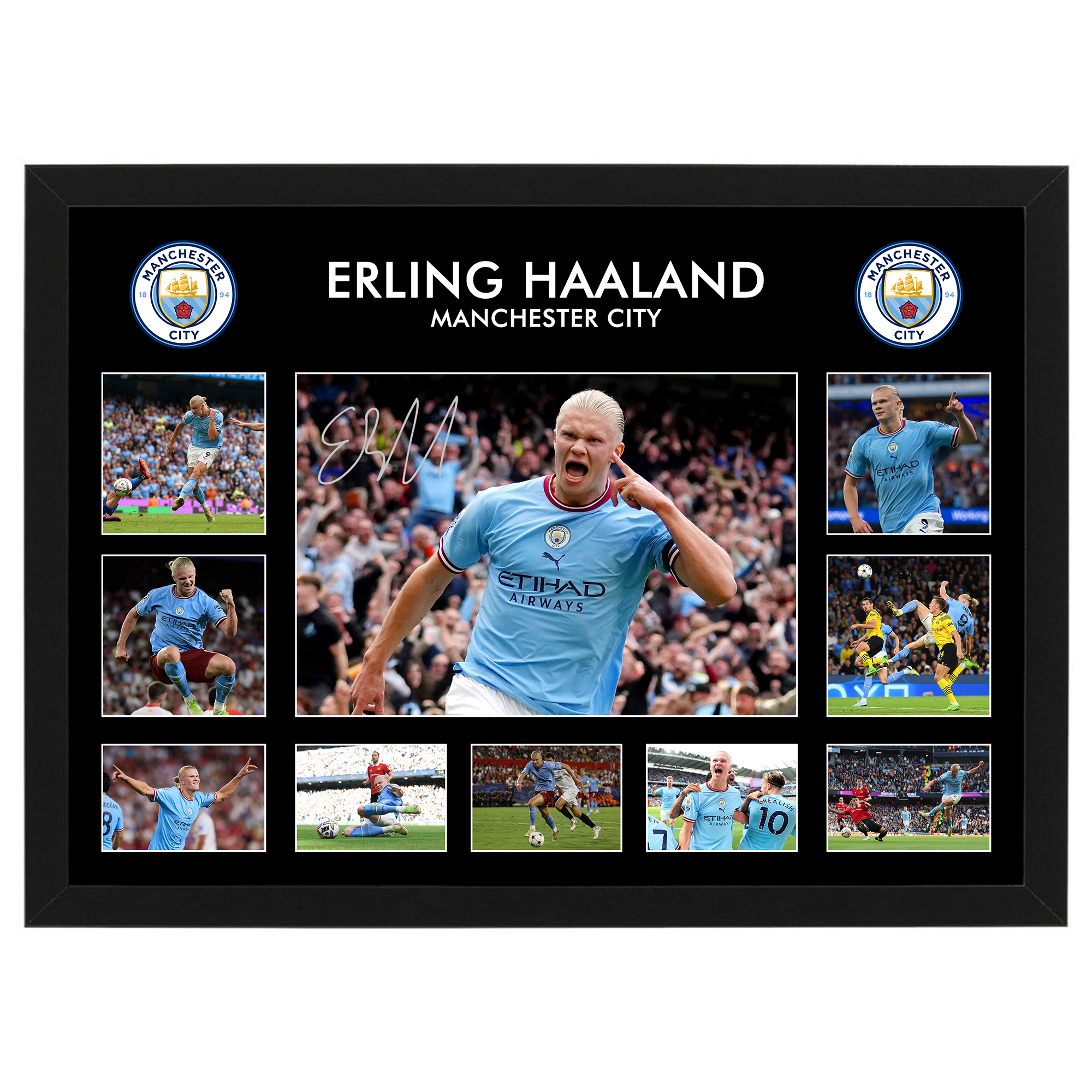 Soccer – Erling Haaland Manchester City Framed Large Photo Colla...