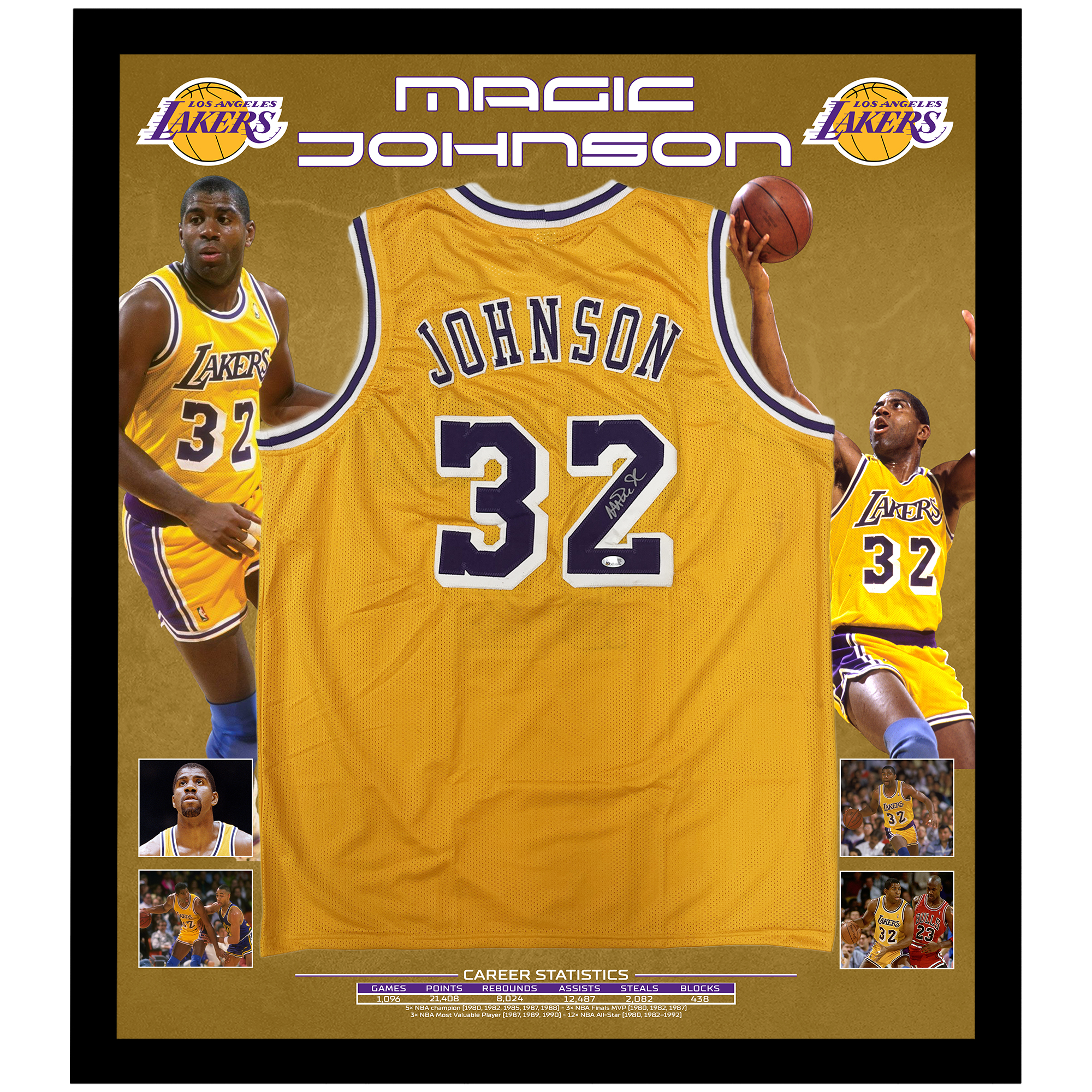 Kobe Bryant Hand Signed Panini Nike Authentic Gold Lakers Jersey, Taylormade Memorabilia