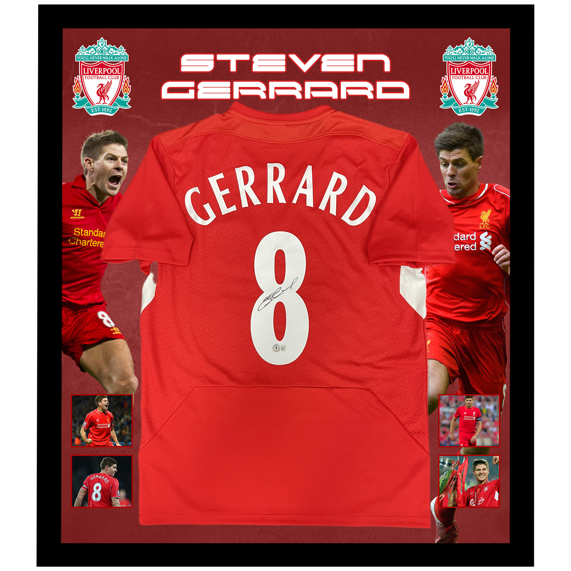 Soccer – Steven Gerrard Signed & Framed Liverpool Jersey (Becke...
