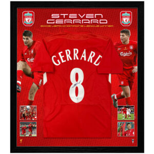 Soccer – Steven Gerrard Signed & Framed 2005 UEFA Champ Liverpool Jersey (Beckett)