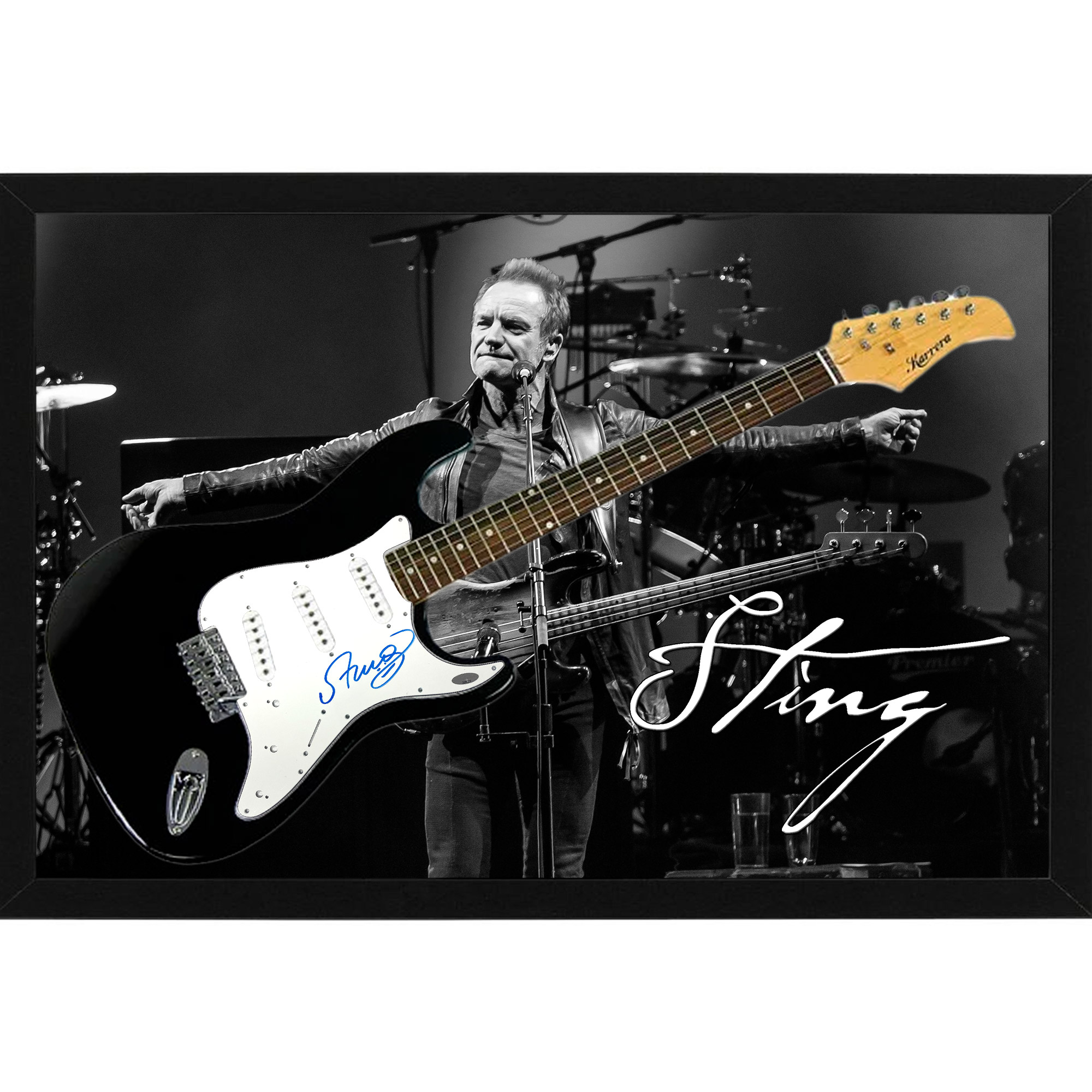 Music – Sting Hand Signed & Framed Full size Guitar with Custom ...