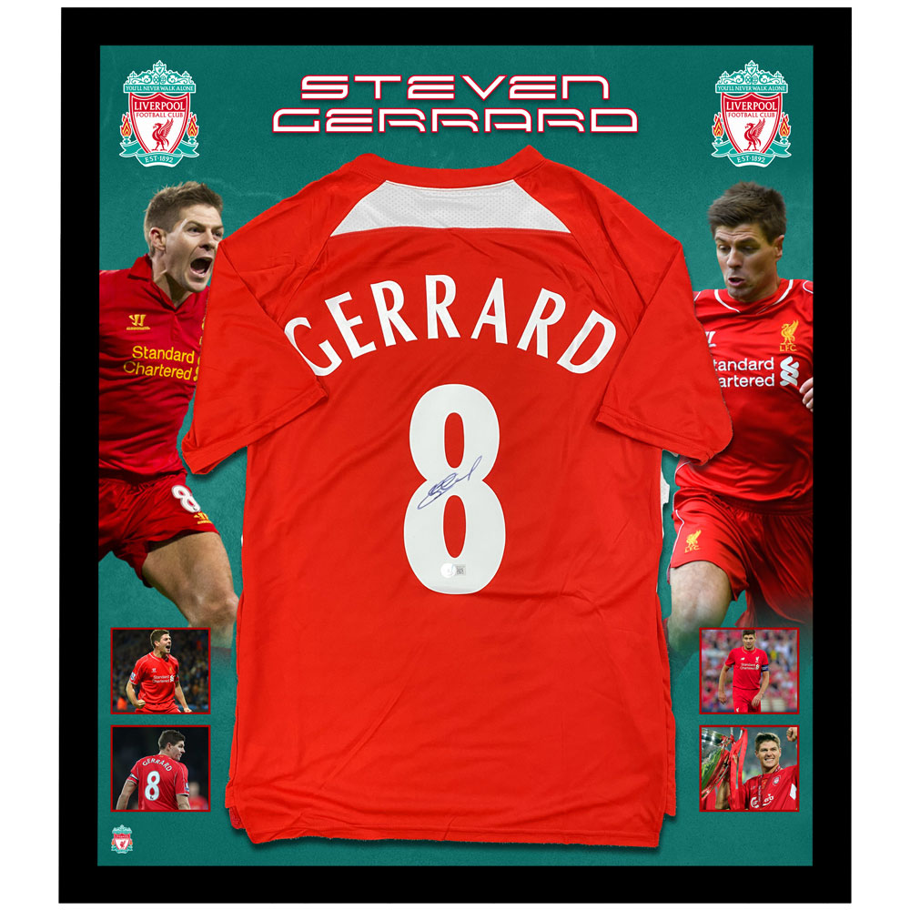 Soccer – Steven Gerrard Signed & Framed Liverpool Jersey (Becke...