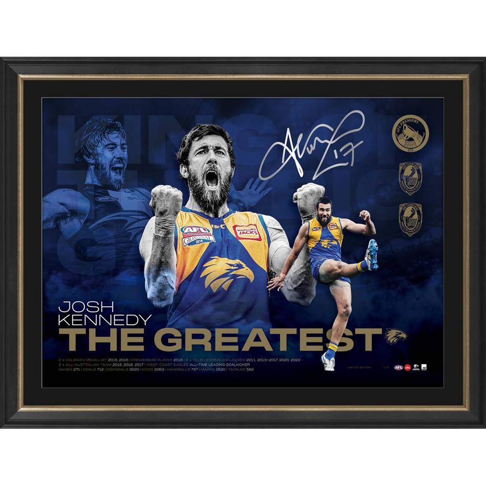 West Coast Eagles JOSH KENNEDY SIGNED LITHOGRAPH Taylormade