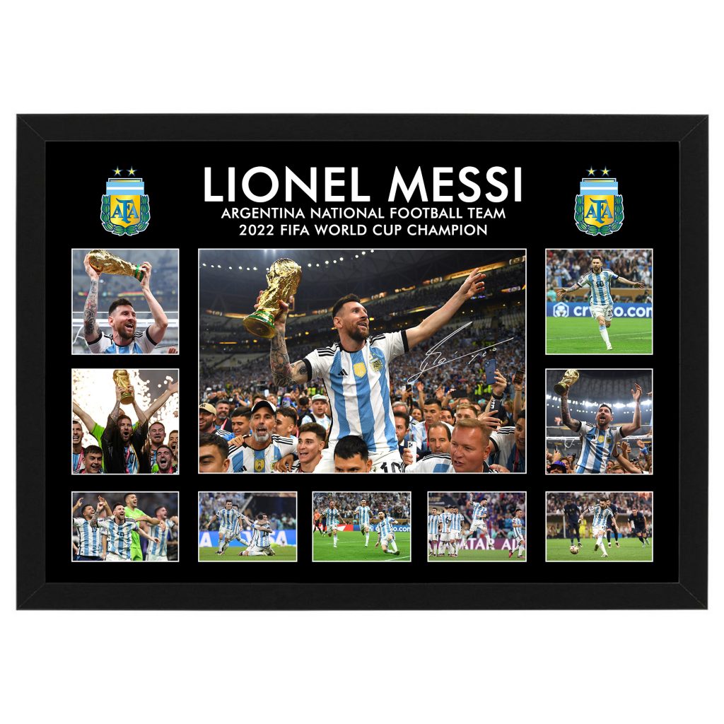 Lionel Messi FIFA World Cup Champion Photo Collage Framed Argentina  Barcelona