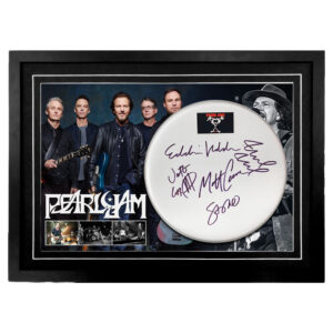 Pearl Jam - Signed & Framed Drum Skin/Drum Head