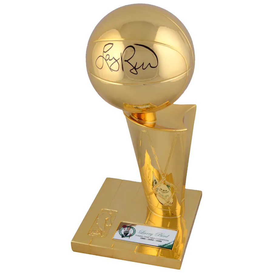 Basketball – Larry Bird Hand Signed Fanatics Authentic 12″ Replica Larry O’Brien Trophy Finals Champion (Fanatics Hologram)