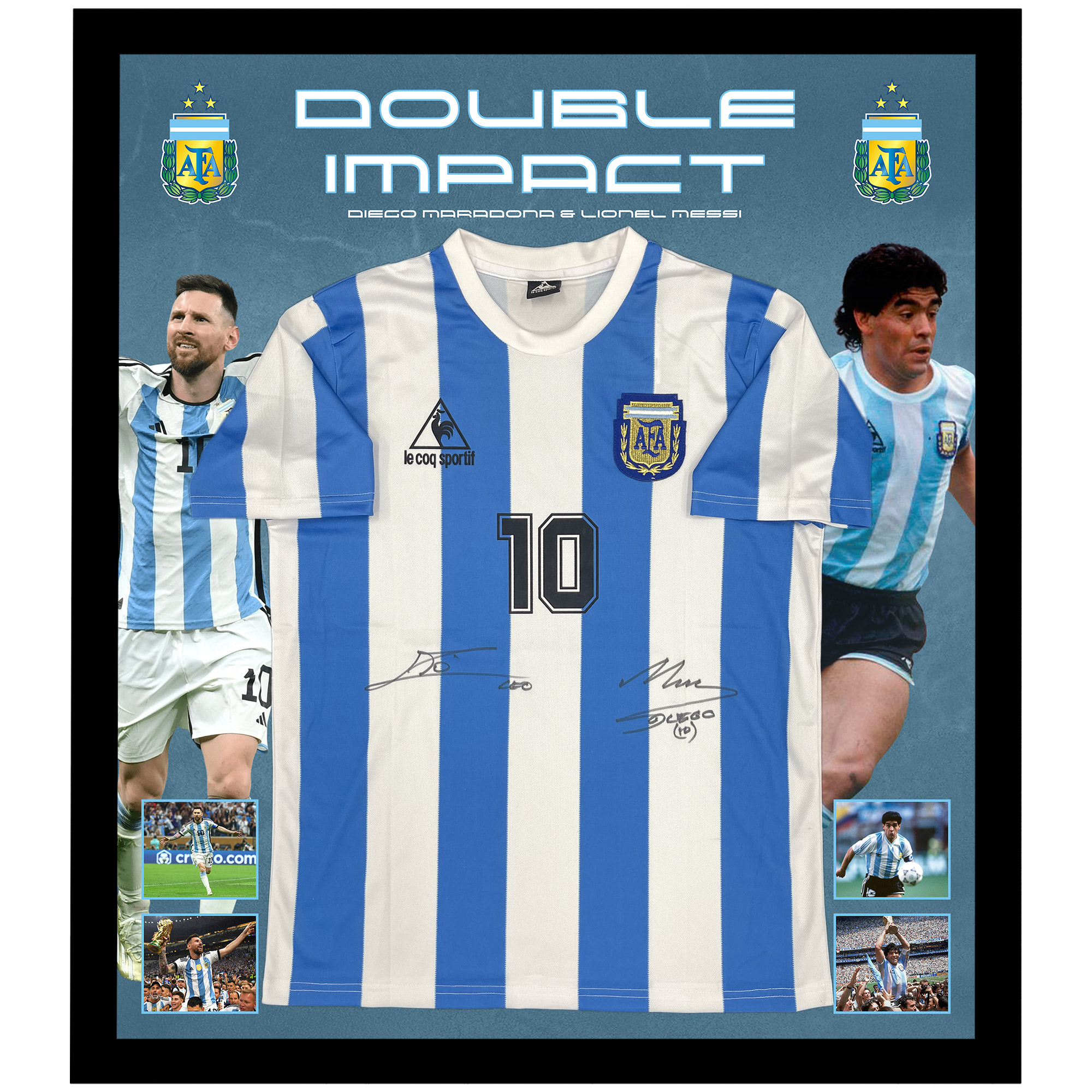 Soccer – Lionel Messi & Diego Maradona Dual Signed & F...