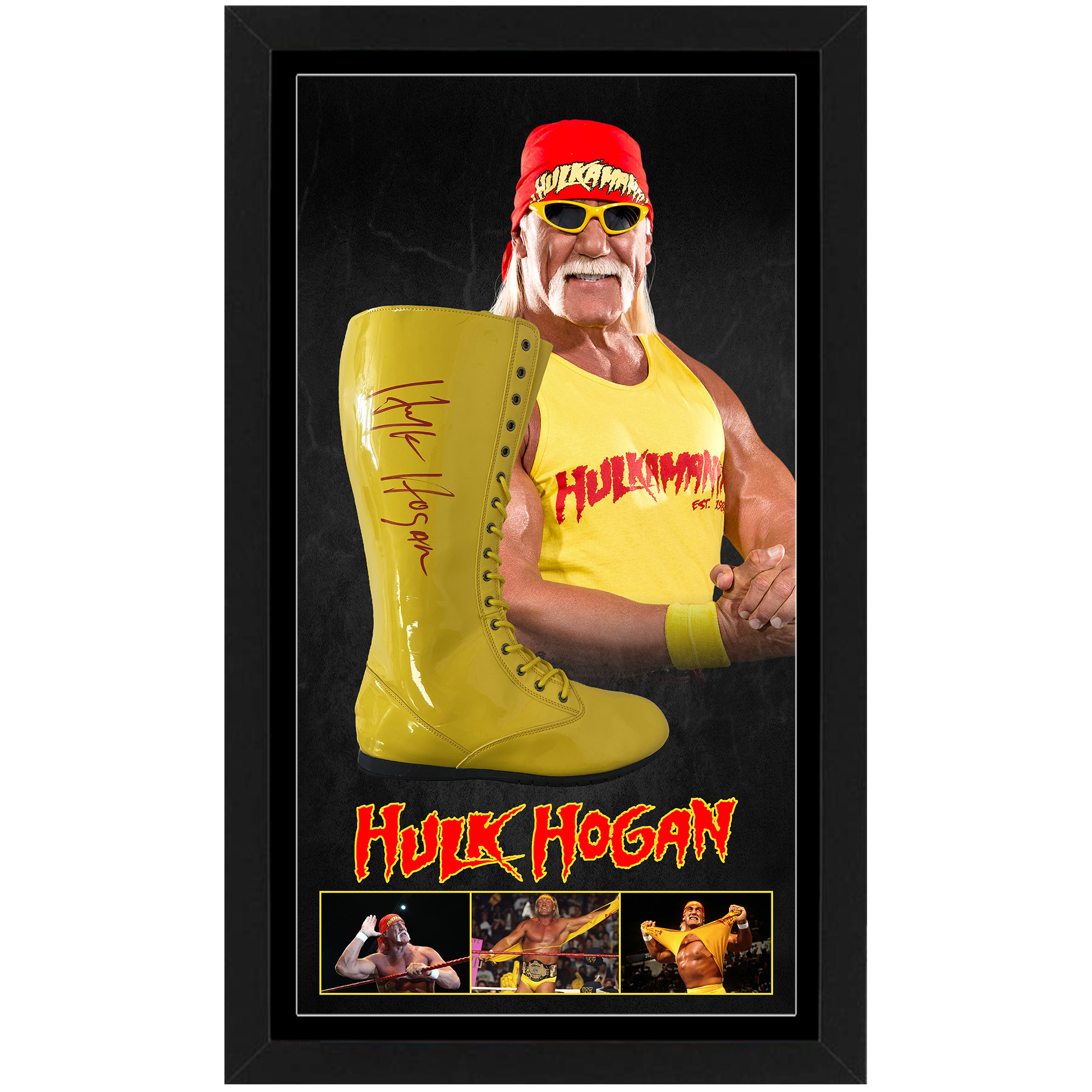 WWE – Hulk Hogan Signed & Framed Wrestling Boot (Beckett Ho...