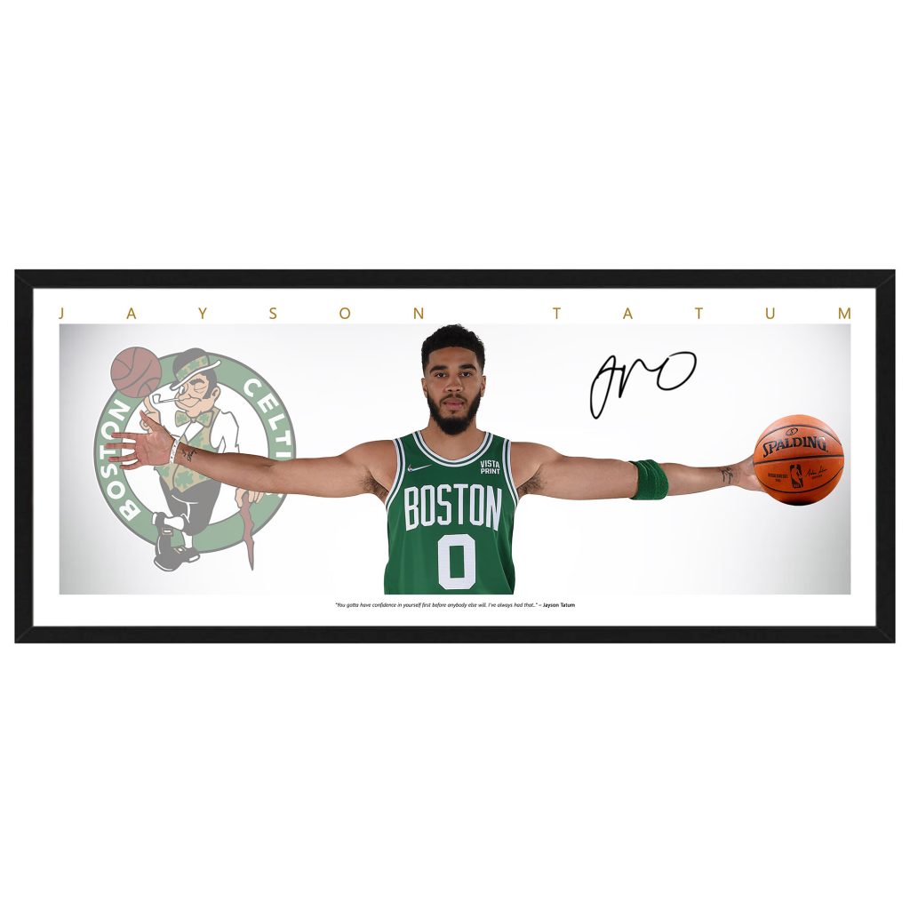 Jayson TATUM Boston Celtics Wings style framed Lithograph