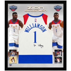 Basketball - Zion Williamson Signed & Framed New Orleans Pelicans Jersey (Fanatics Hologram)