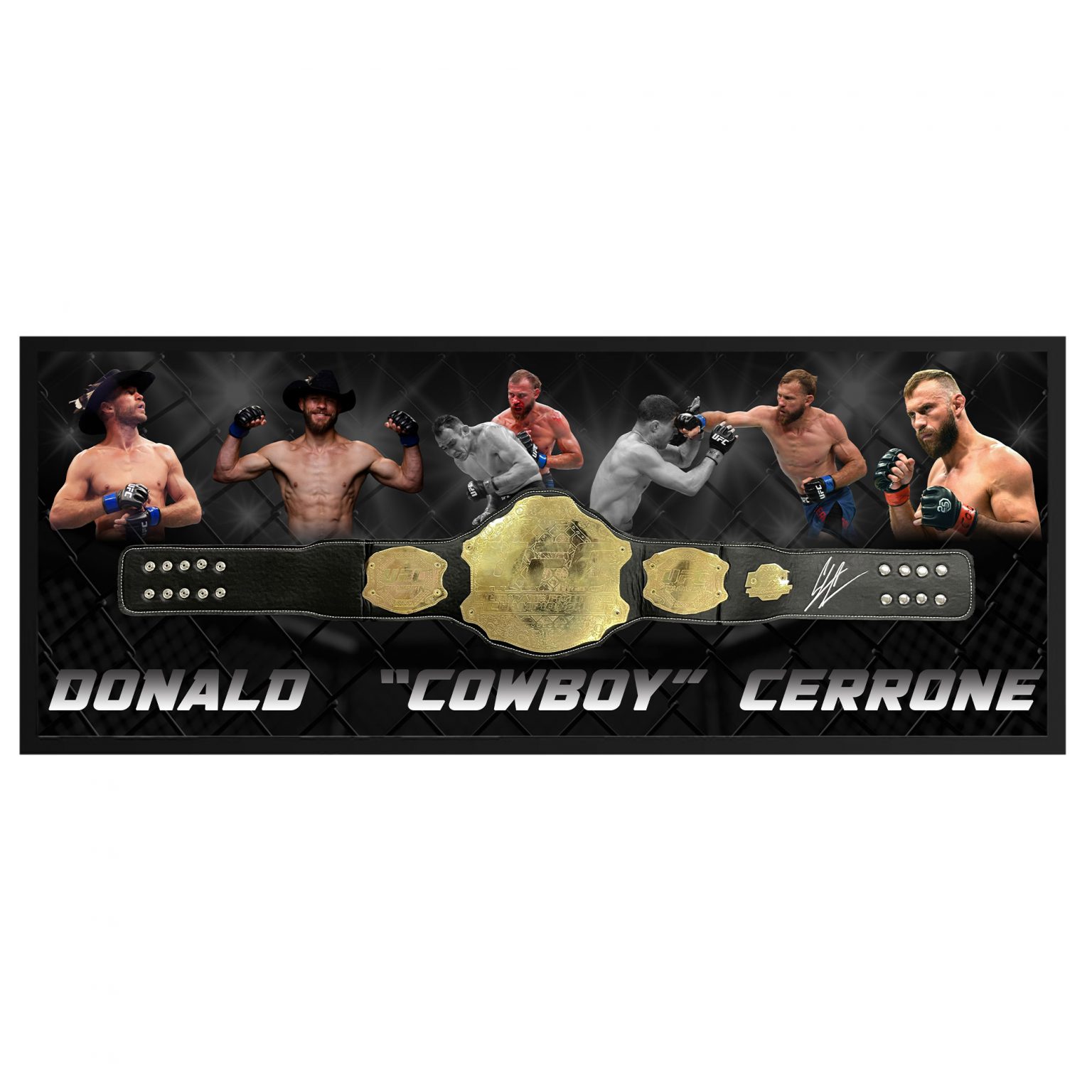 UFC Donald "Cowboy" Cerrone Signed & Framed Belt Taylormade