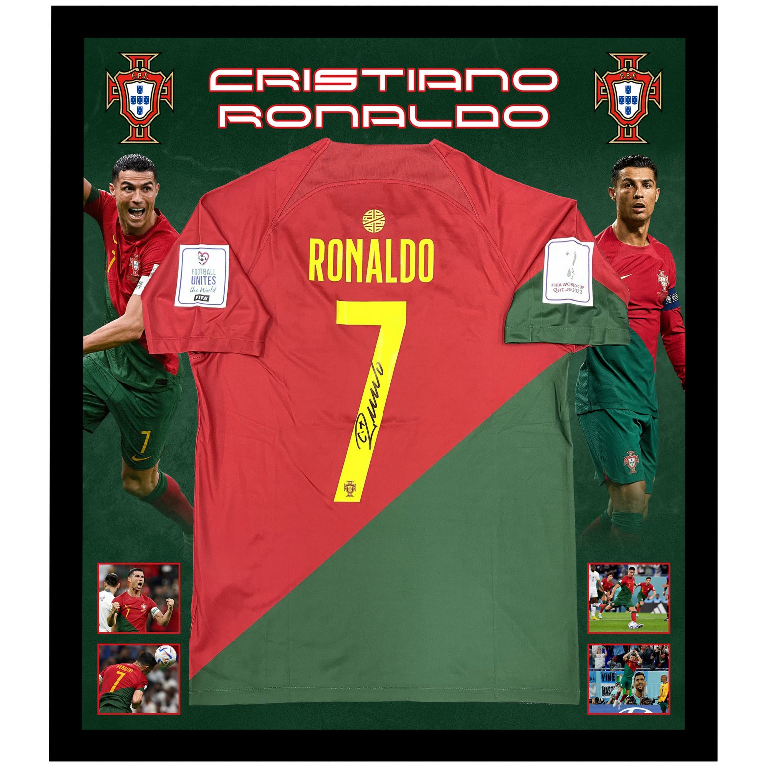 Soccer Cristiano Ronaldo Signed & Framed Portugal 2022 World Cup