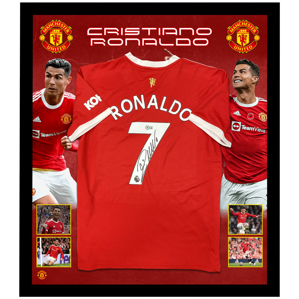 Soccer – Cristiano Ronaldo Signed & Framed Manchester United 20...