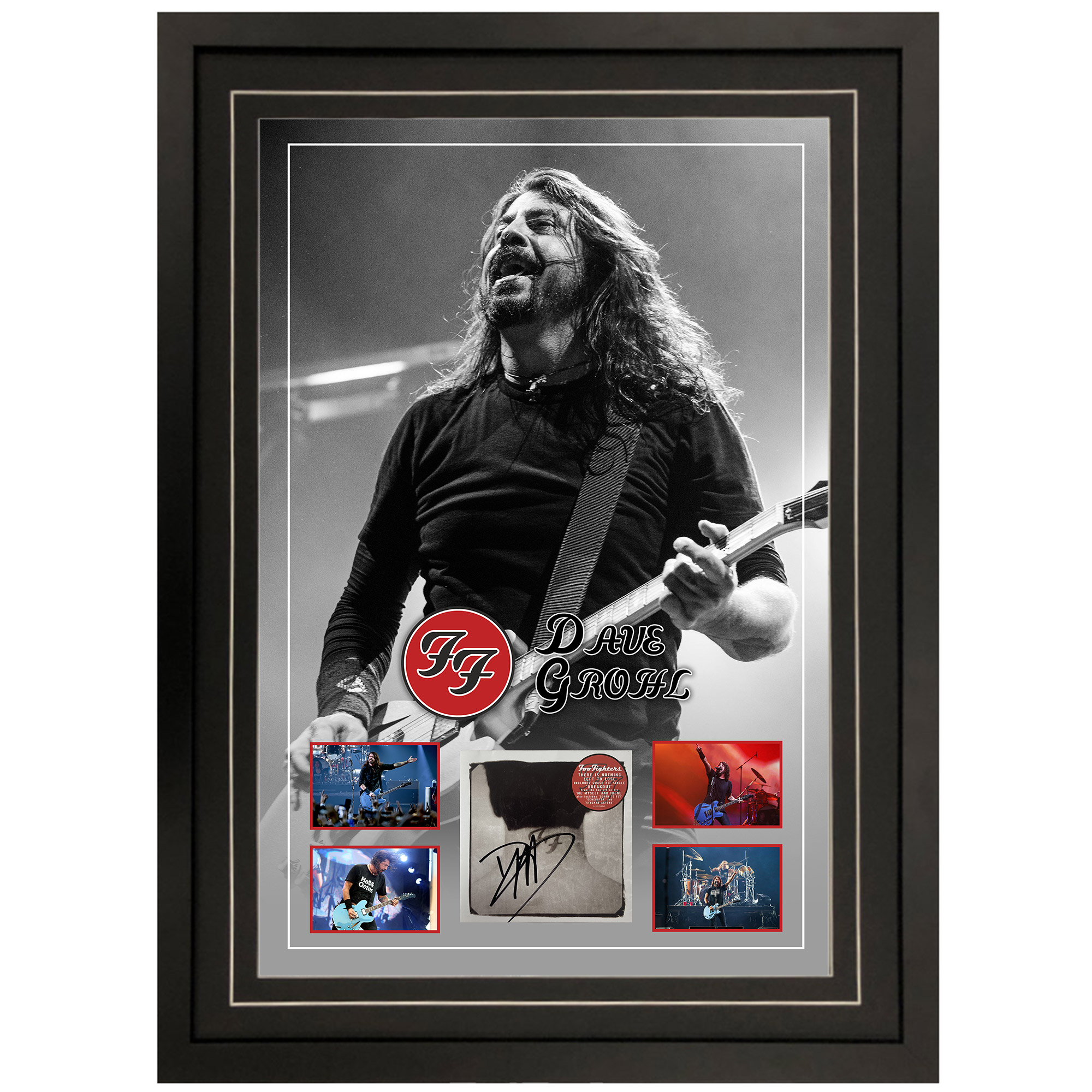 Music – DAVE GROHL Signed & Framed Foo Fighters Nothing Lef...
