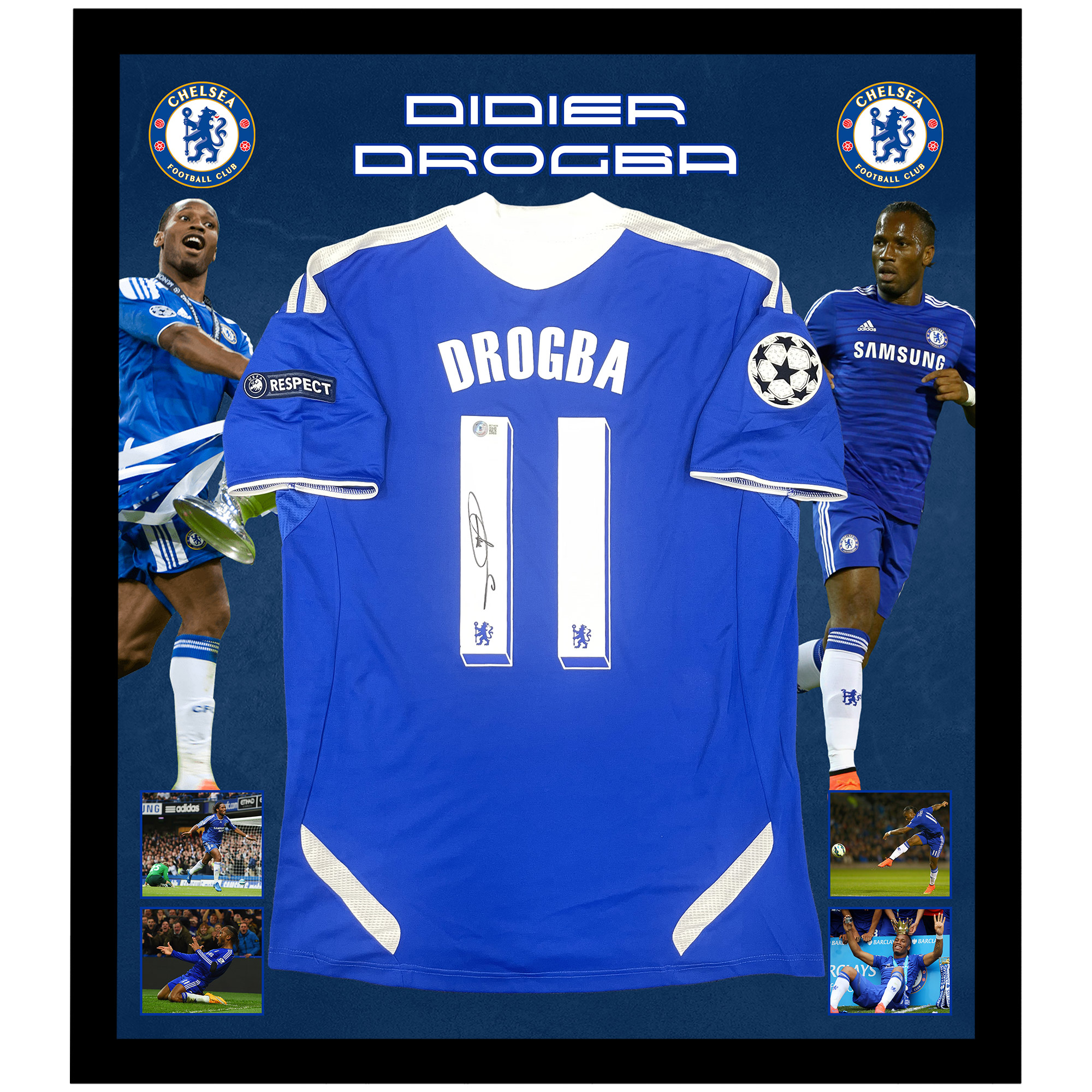 Soccer – Didier Drogba Signed & Framed Chelsea Jersey (Beckett ...