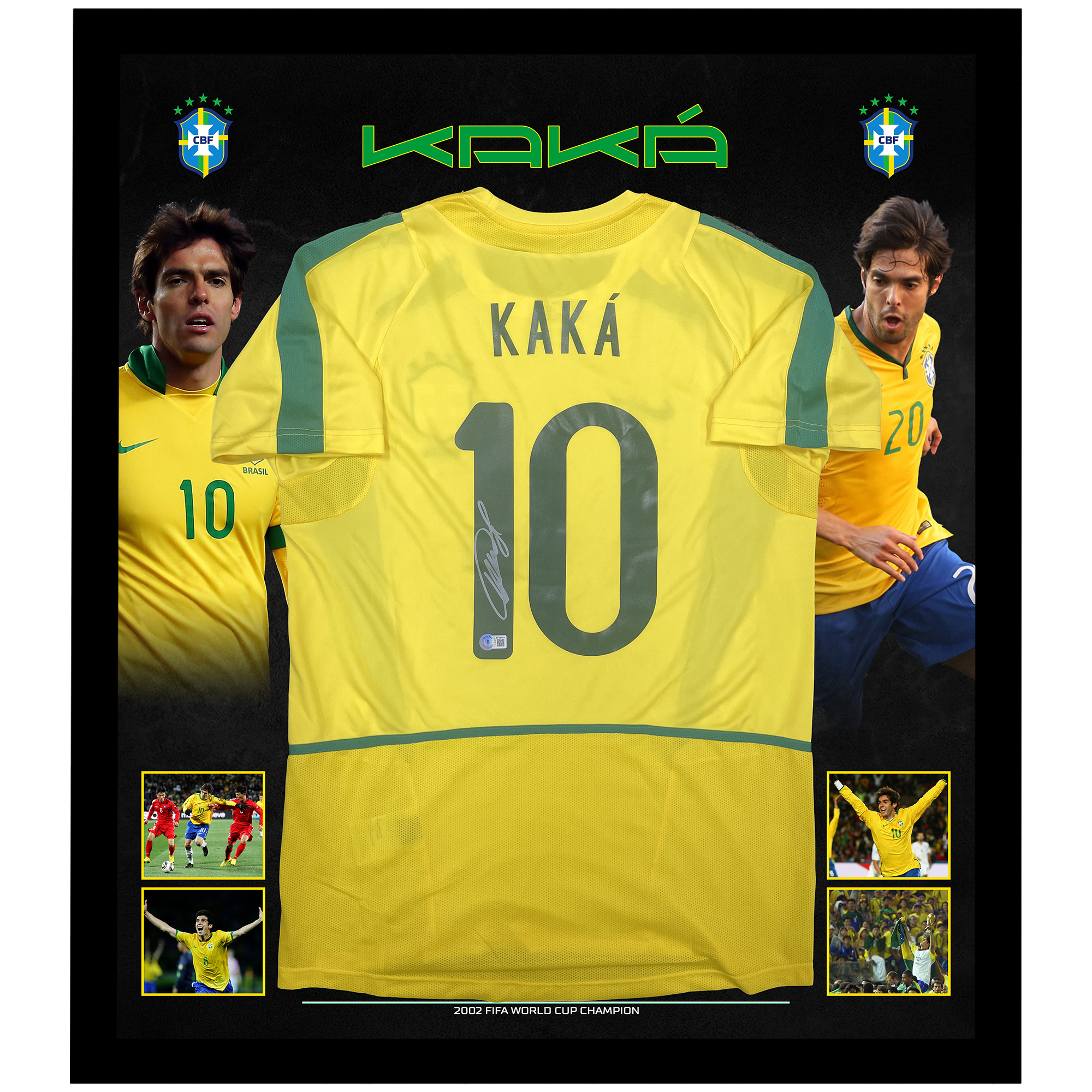 Soccer – Kaka Signed & Framed Brazil Jersey (Beckett Hologram)