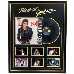 Music - Michael Jackson - Bad Signed & Framed Vinyl Album Cover