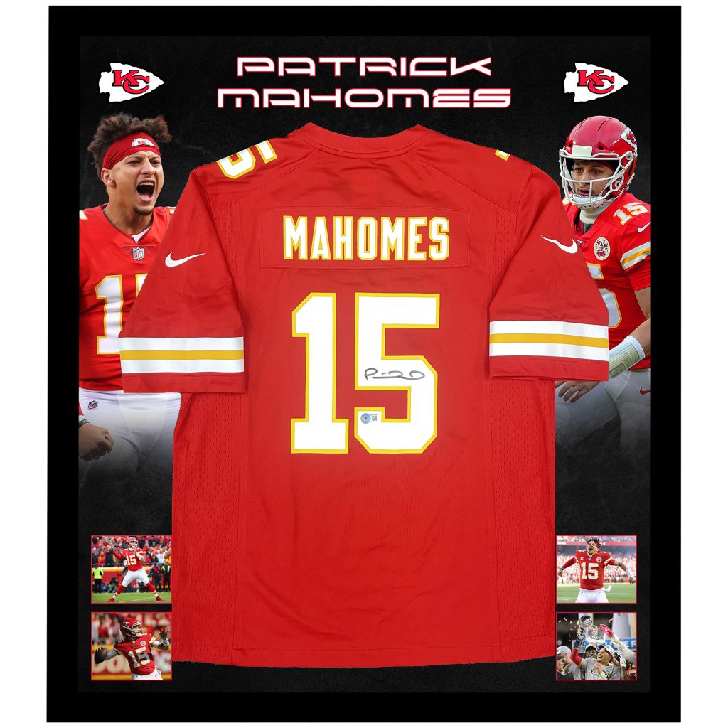 NFL – PATRICK MAHOMES Signed & Framed Nike Kansas City Chiefs Jersey  (Beckett Hologram), Taylormade Memorabilia