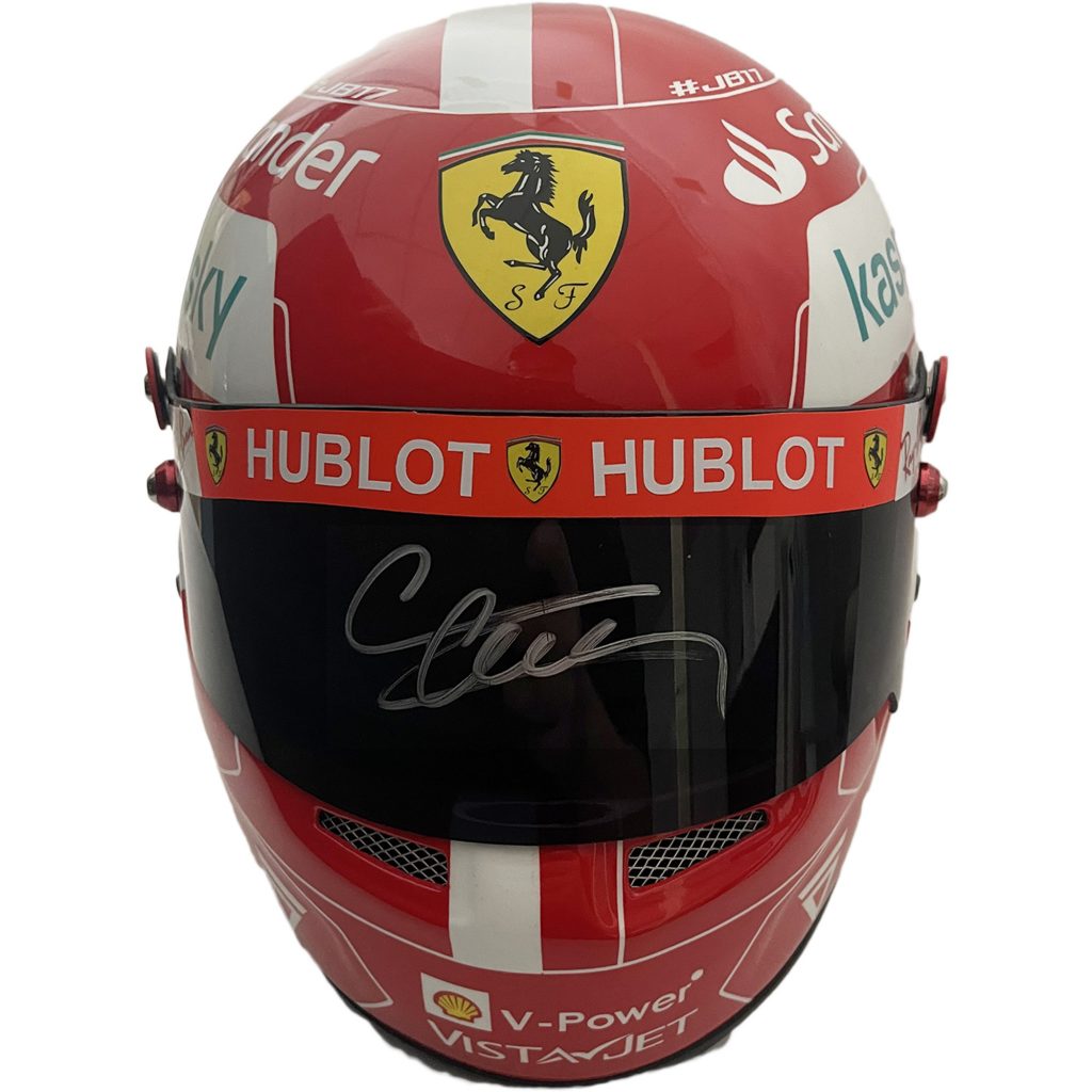 Charles Leclerc Signed Ferrari Mini Helmet Beckett On