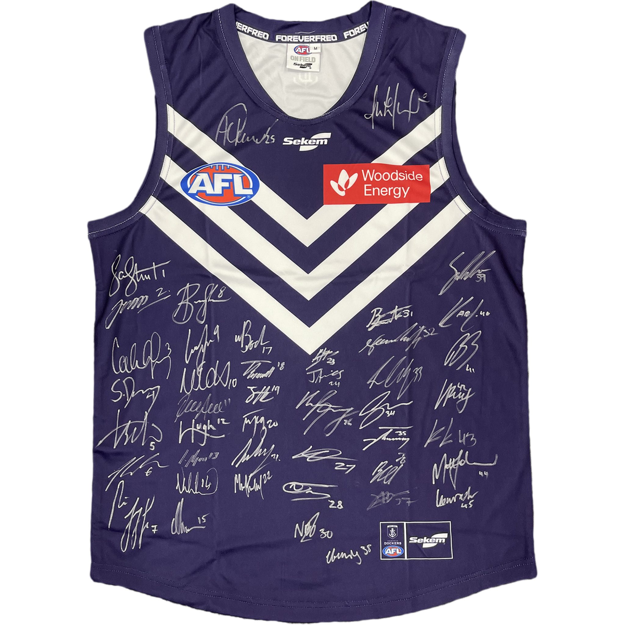 FREMANTLE FOOTBALL CLUB 2023 SQUAD SIGNED GUERNSEY Taylormade