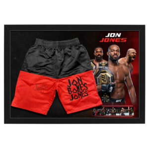 UFC - Jon "Bones" Jones Signed & Framed UFC Trunks