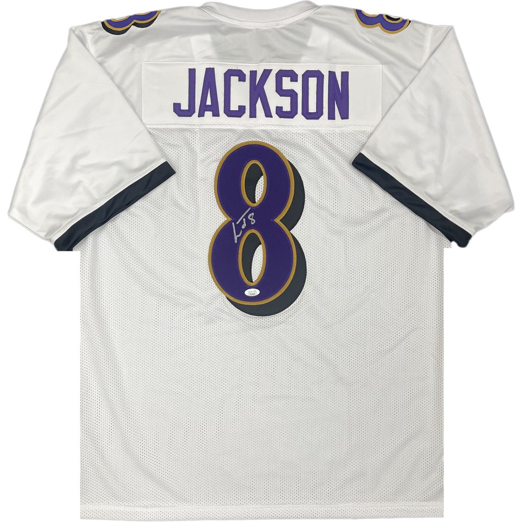 NFL – Lamar Jackson Signed & Framed Baltimore Ravens White Jersey (JSA  Hologram), Taylormade Memorabilia