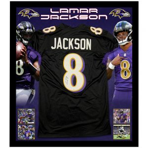 NFL – Lamar Jackson Signed & Framed Baltimore Ravens Black Jersey (JSA COA)