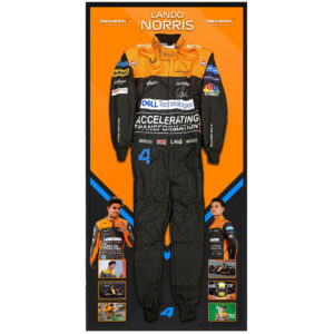 LANDO NORRIS McLaren F1 Team Signed & Framed Full Size Formula One Race Suit