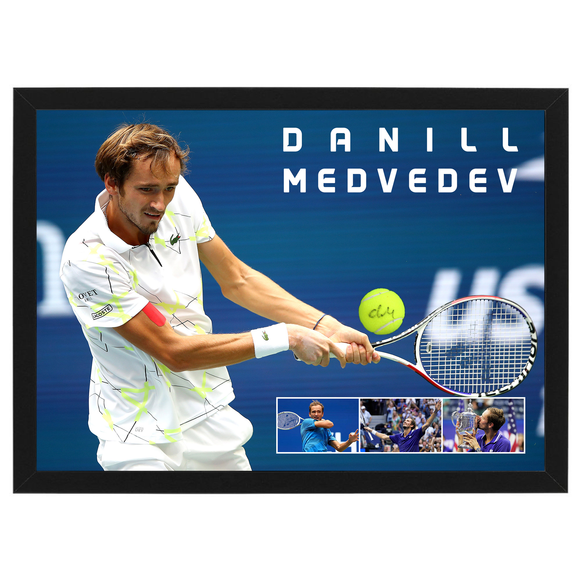 Danill Medvedev Signed & Framed Tennis Ball (ACOA COA)
