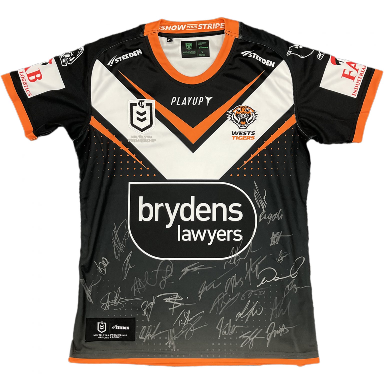 WESTS TIGERS 2023 SQUAD SIGNED JERSEY Taylormade Memorabilia Sports