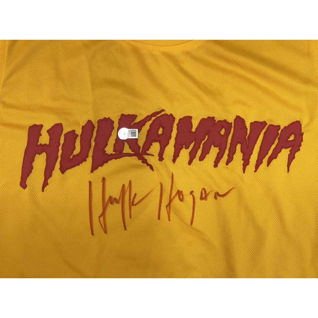 Hulk Hogan Autographed Wrestling Deluxe Framed Hulkamania Yellow T