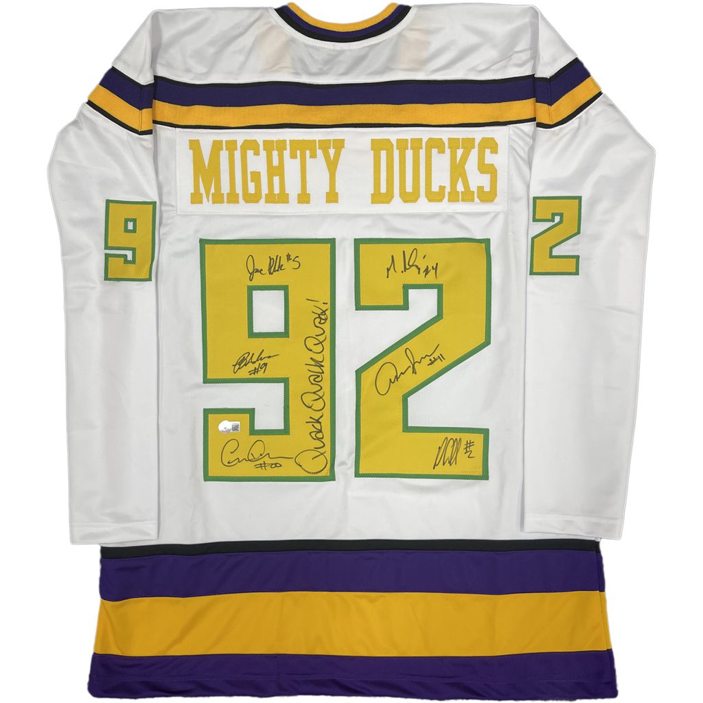 The Mighty Ducks Jersey Cast-Signed by (6) with Matt Doherty
