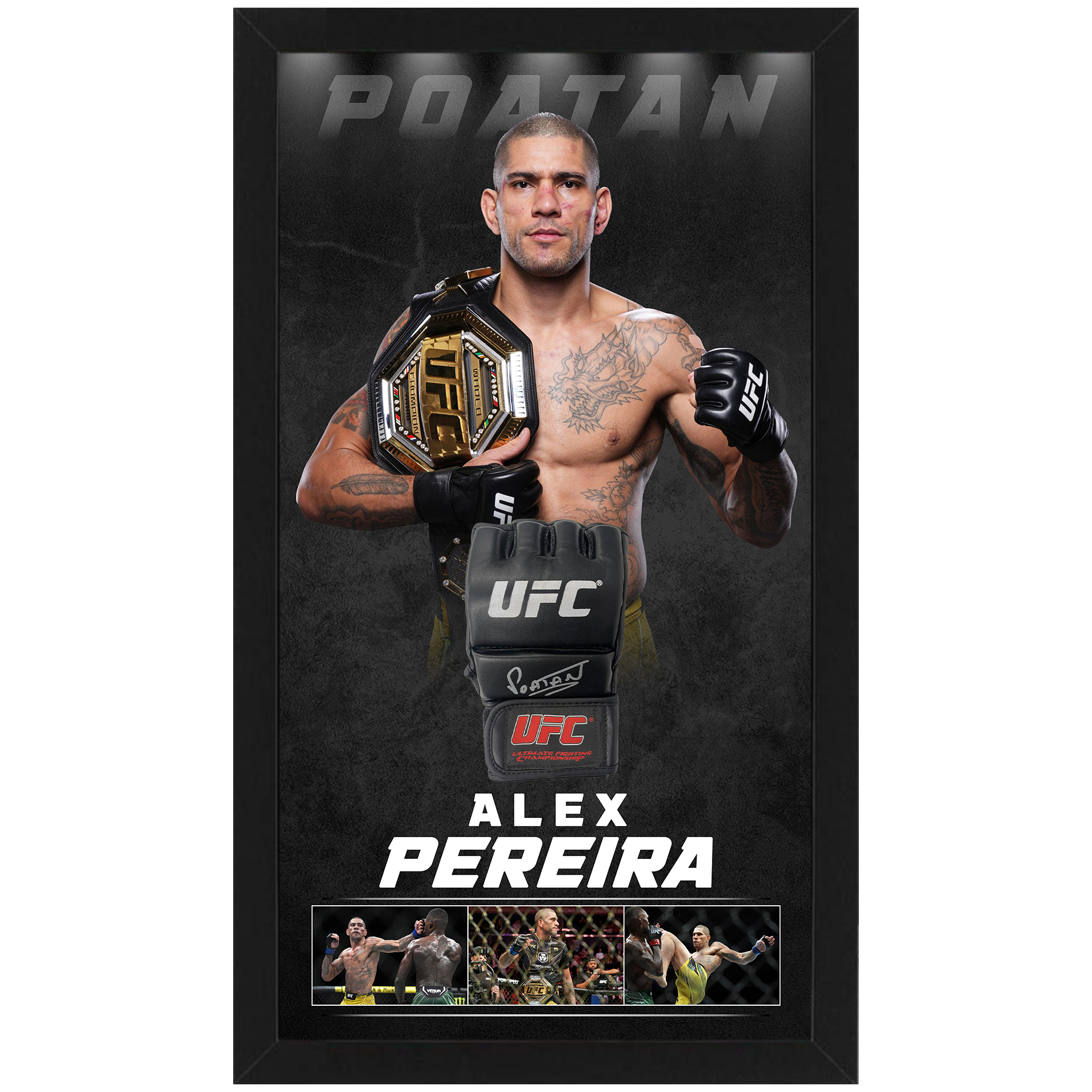 UFC – Alex Pereira “Poatan” Signed & Framed UFC...