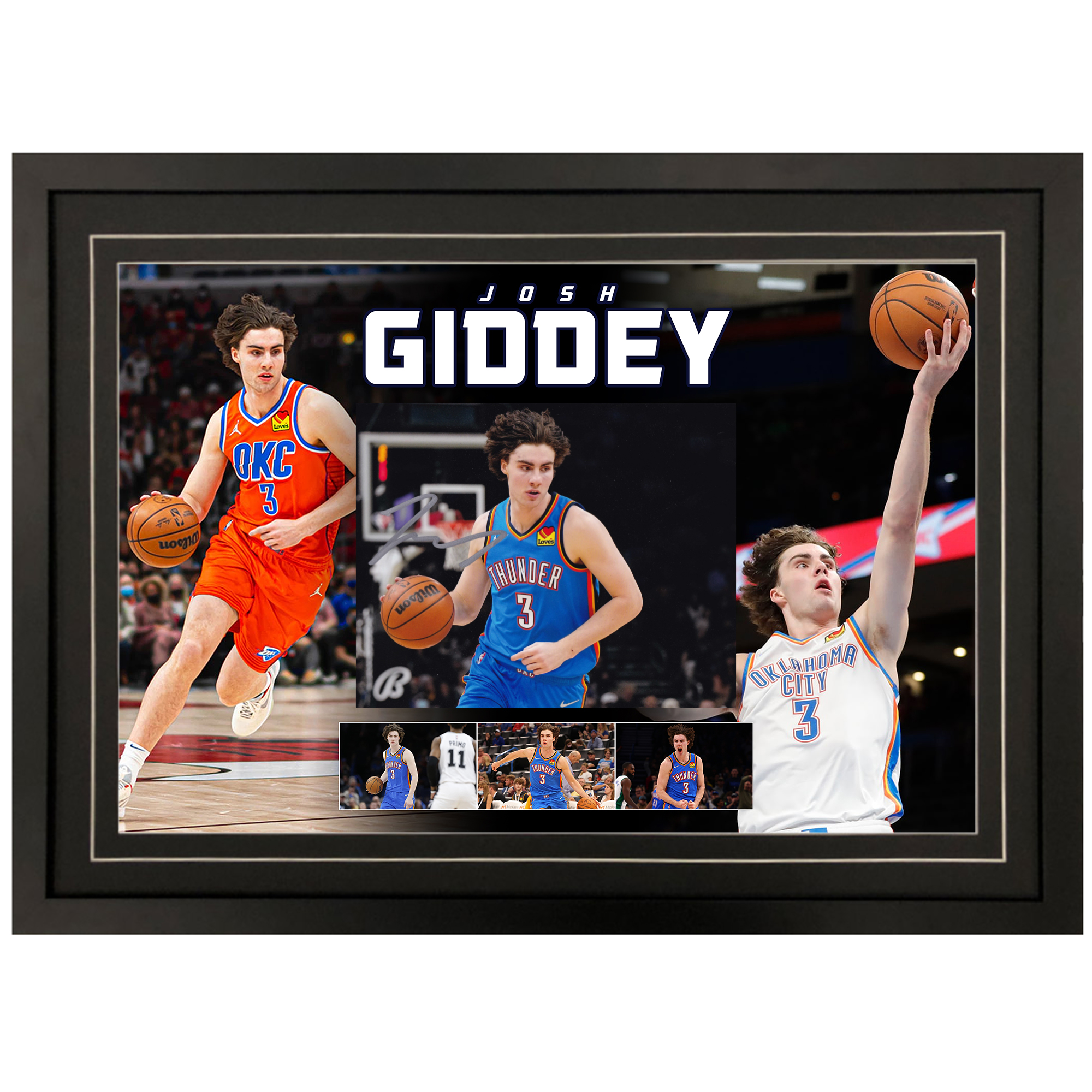 Basketball – Josh Giddey Signed & Framed Oklahoma City Thunder ...