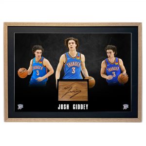 Framed Autographed/Signed Josh Giddey 33x42 White Authentic Jersey