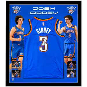 Basketball - Josh Giddey Signed & Framed Blue OKC Jersey