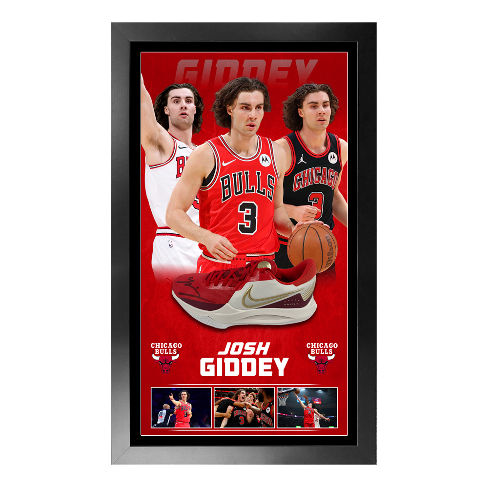 Basketball – JOSH GIDDEY Signed & Framed Nike Basketball Sh...