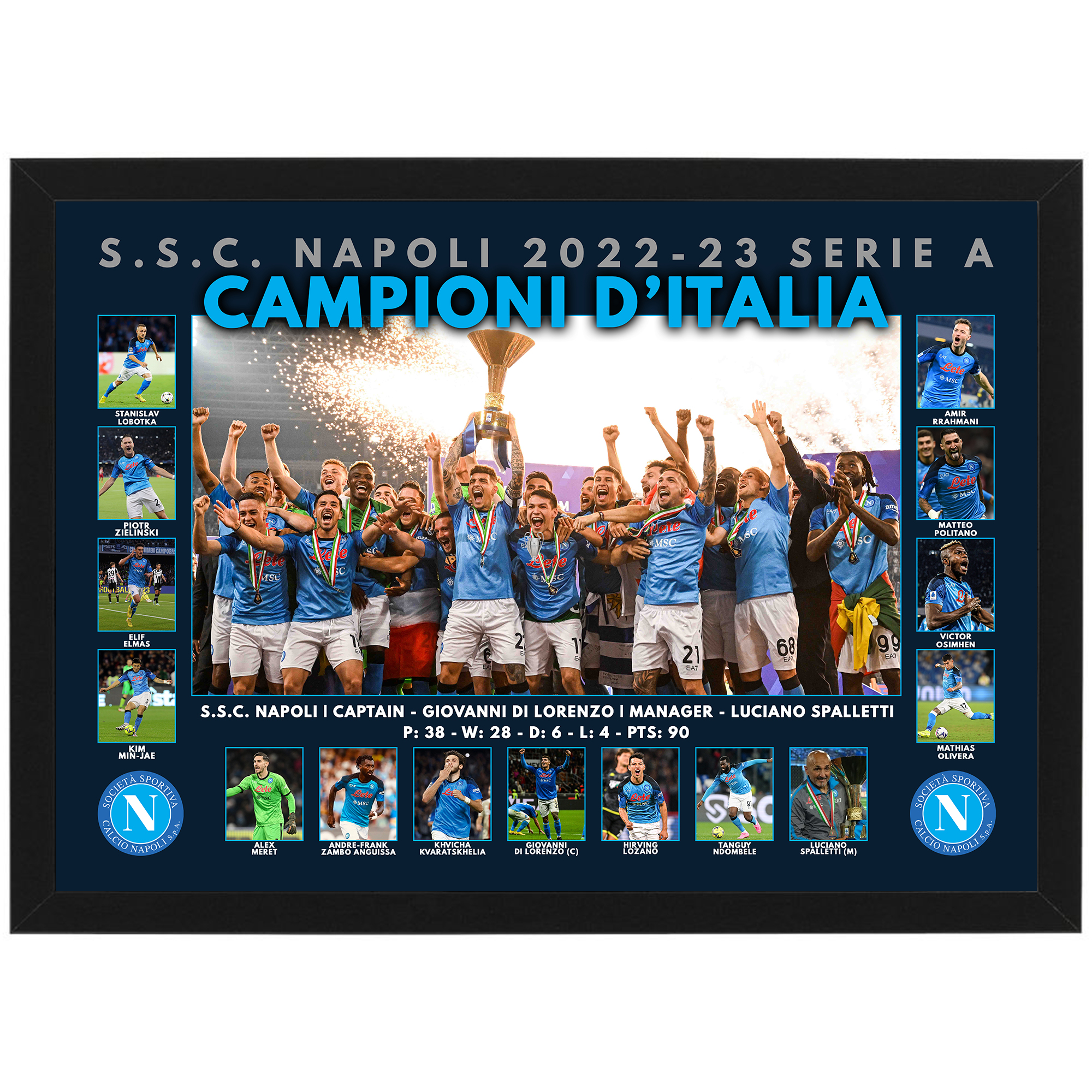 S.S.C Napoli 2022-23 Serie A Champions “Campioni D’Italia&...