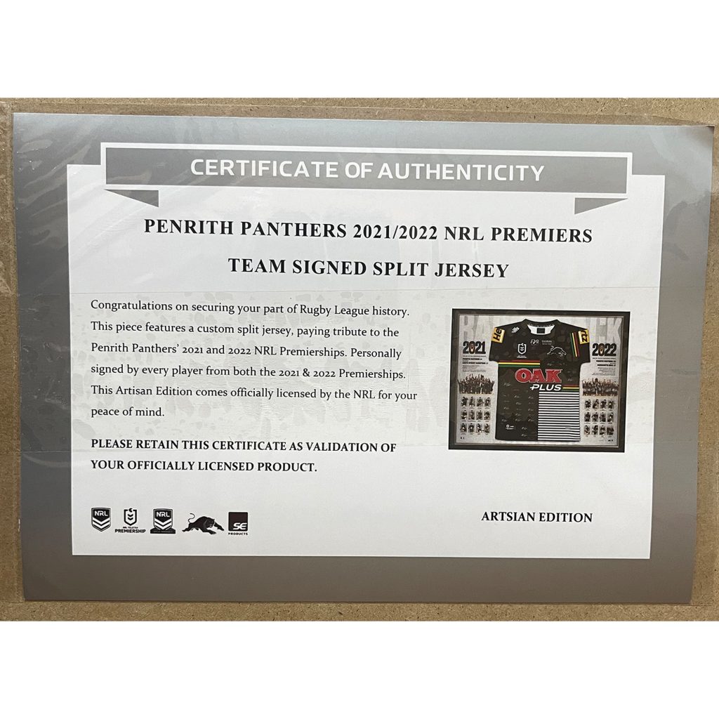 Penrith Panthers Premiers Split Back 2 Back Captain Signed Official NR – HT  Framing & Memorabilia