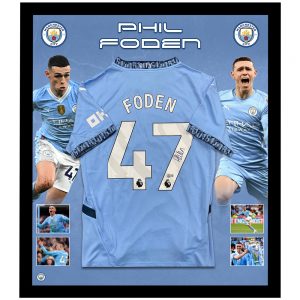 Soccer – Phil Foden Signed & Framed Manchester City Jersey (Beckett Hologram)