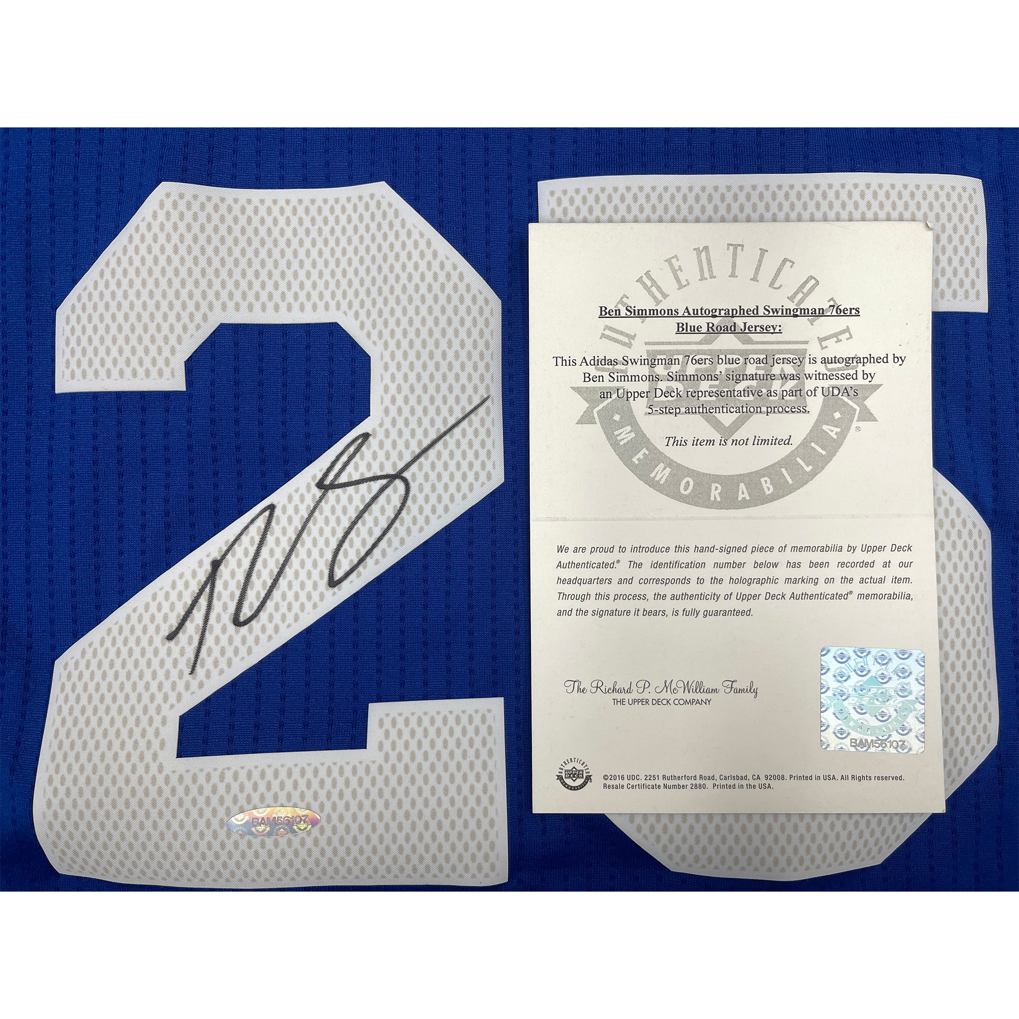 Ben Simmons Autographed 76ers Home Jersey, UDA at 's Sports