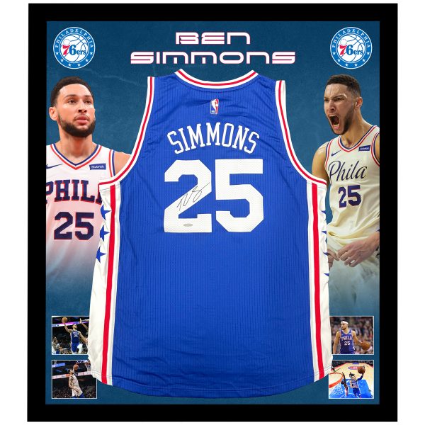 Ben Simmons Philadelphia 76ers Deluxe Framed Autographed Blue Jersey - Upper Deck