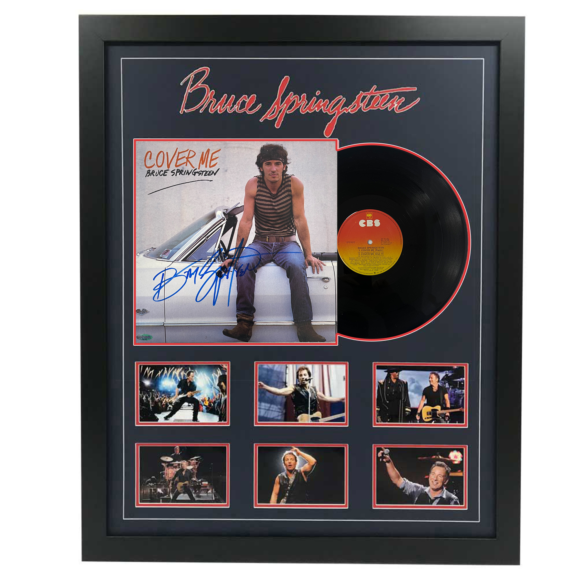 Music – Bruce Springsteen – Cover Me Signed Framed Album C...