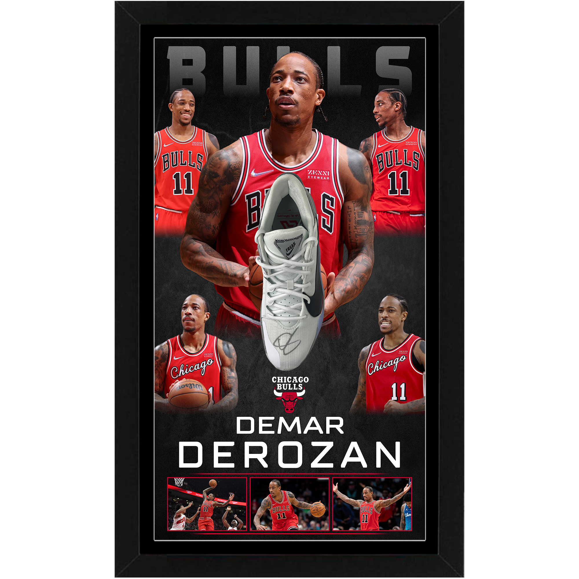 Basketball – DeMar DeRozan Signed & Framed Nike Basketball ...