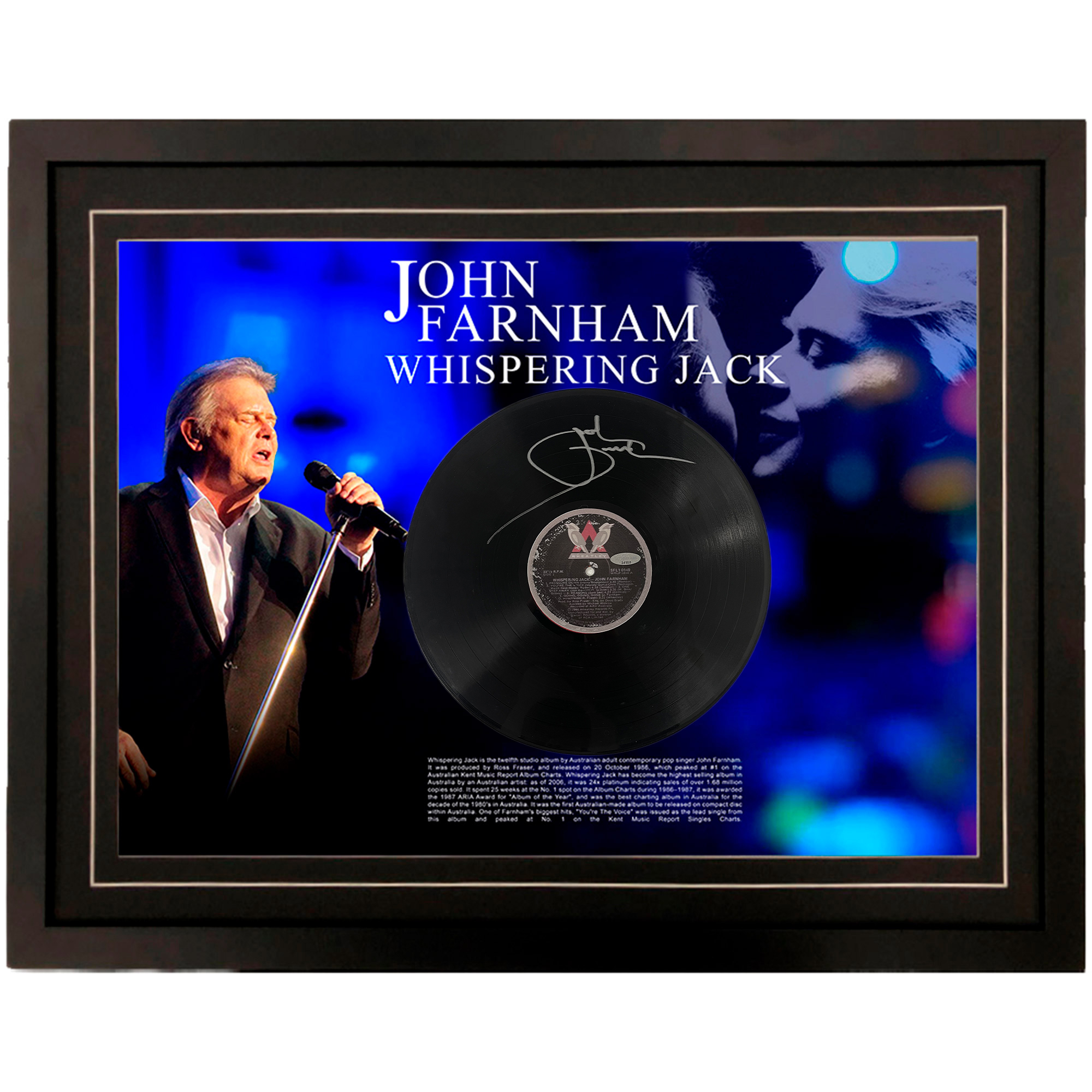Music – John Farnham – Whispering Jack Signed & Frame...