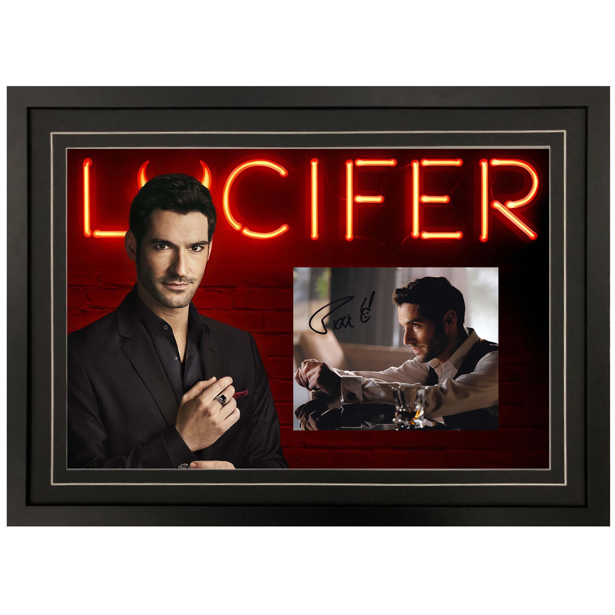 TOM ELLIS Signed & Framed Lucifer 8×10 Photo Display B