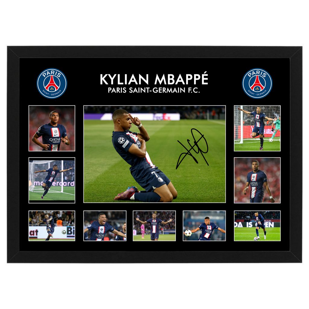 Soccer kylian mbappe psg 2022 23 framed large photo collage